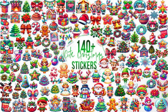 140+ Cute Christmas Stickers: A Festive Design Asset