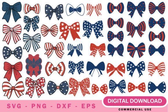 4th of July Bow SVG Bundle: Patriotic Design Assets for Crafts