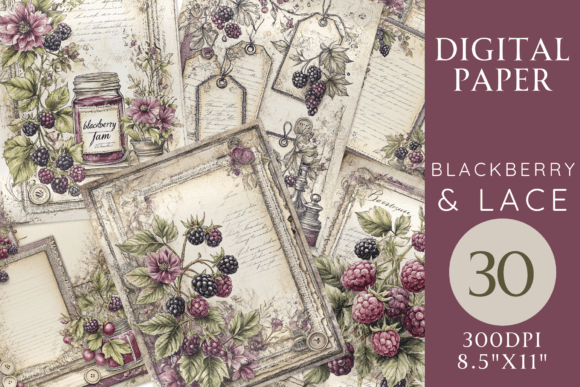 Blackberry & Lace Paper Pack: A Vintage Crafting Resource