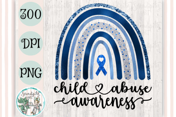 Child Abuse Awareness Rainbow Design for Print and Craft