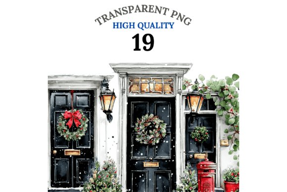 Christmas Door Clipart Set: Your Ultimate Holiday Design Toolkit