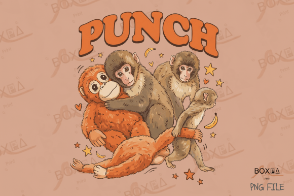 Cute Baby Monkey Punch PNG: A Viral Emotional Meme Graphic