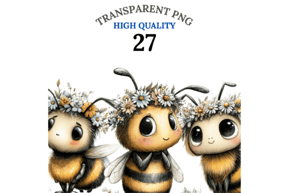 Cute Bees Clipart Set: A Sweet Addition to Your Design Toolkit