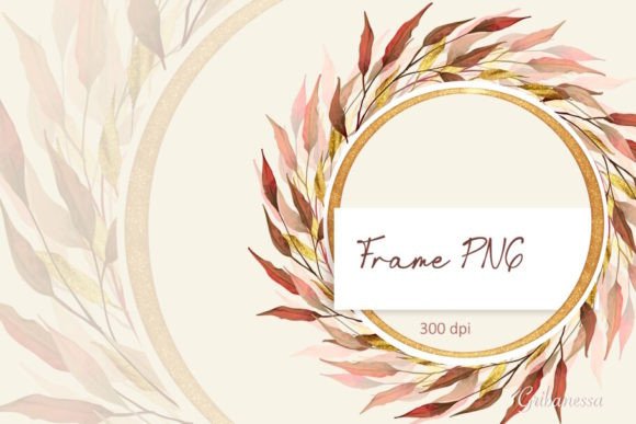 Gold Frame PNG with Leaves: A Designer's Go-To Accent