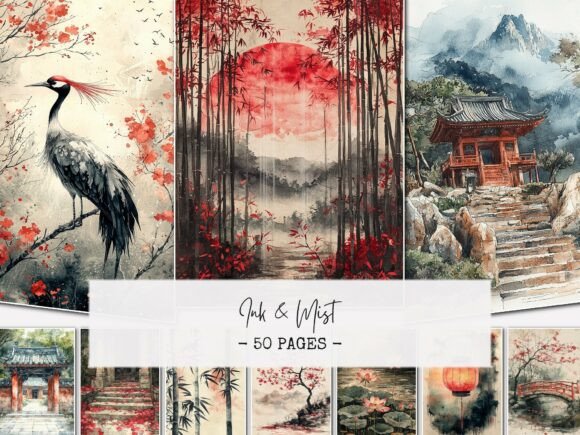 Ink & Mist Junk Journal Pages: Your Gateway to Japanese-Inspired Design
