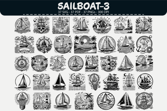 Sailboat Vector Clipart: 37 Nautical Designs for Creative Projects