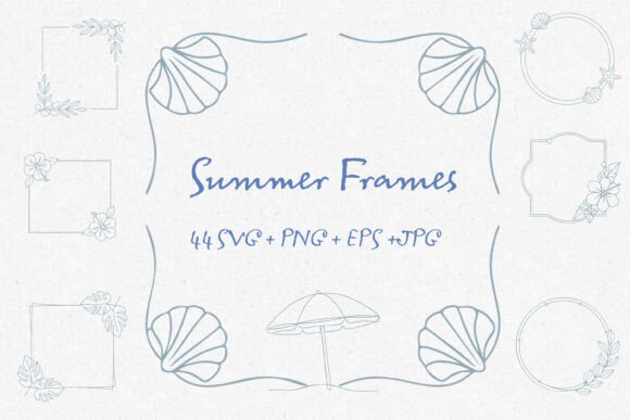 Summer Frames SVG & Beach Frame Clipart for Coastal Designs