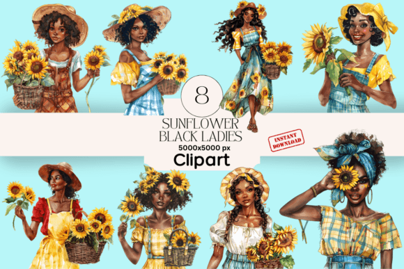 Sunflower Black Lady Clipart PNG: A Guide to Creative Use