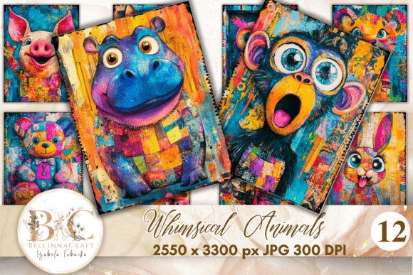 Whimsical Animals Colorful Background: Vibrant Wall Art